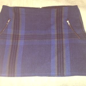 Gap Blue Plaid Wool Skirt